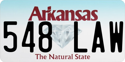 AR license plate 548LAW