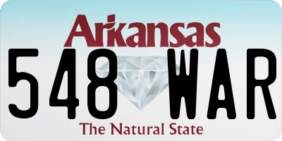 AR license plate 548WAR