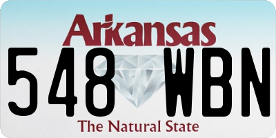AR license plate 548WBN