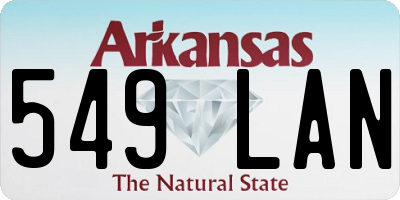 AR license plate 549LAN