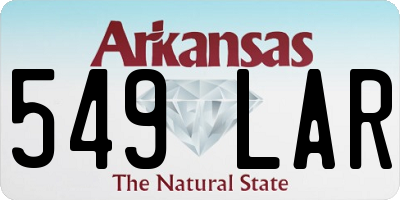 AR license plate 549LAR