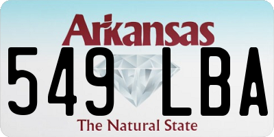 AR license plate 549LBA