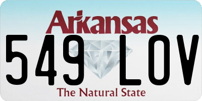 AR license plate 549LOV