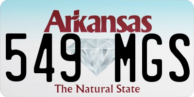 AR license plate 549MGS