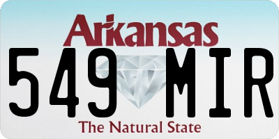 AR license plate 549MIR