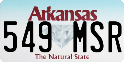AR license plate 549MSR