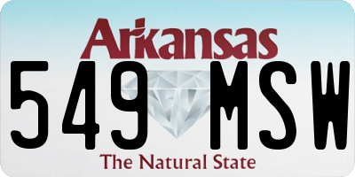 AR license plate 549MSW