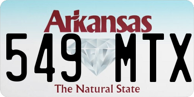 AR license plate 549MTX