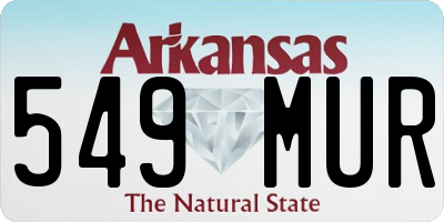 AR license plate 549MUR