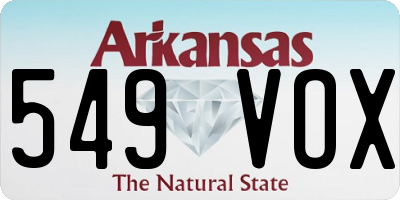 AR license plate 549VOX