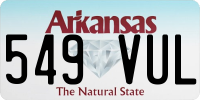 AR license plate 549VUL