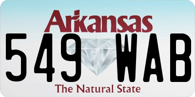 AR license plate 549WAB