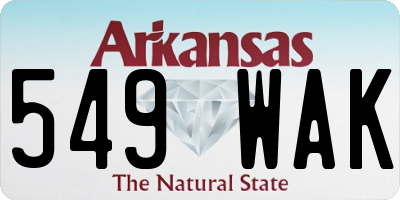 AR license plate 549WAK