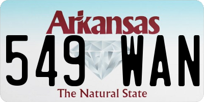 AR license plate 549WAN