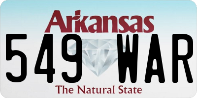 AR license plate 549WAR