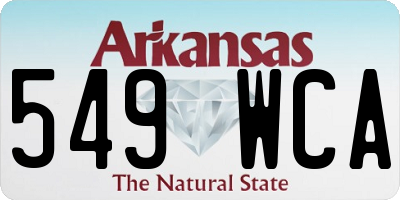 AR license plate 549WCA