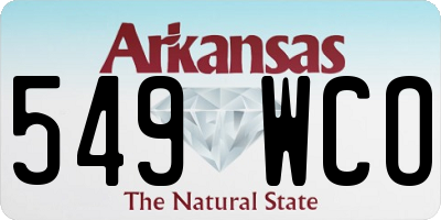 AR license plate 549WCO