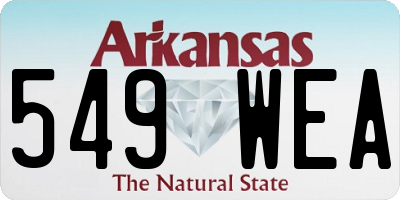 AR license plate 549WEA