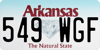 AR license plate 549WGF