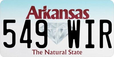 AR license plate 549WIR
