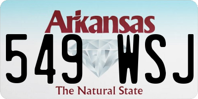 AR license plate 549WSJ