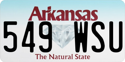 AR license plate 549WSU
