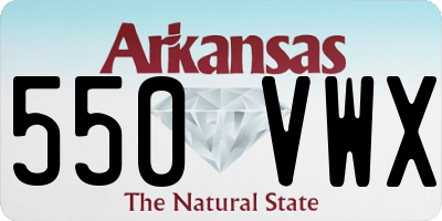 AR license plate 550VWX