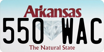 AR license plate 550WAC