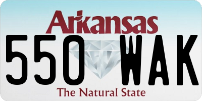 AR license plate 550WAK