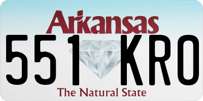 AR license plate 551KRO