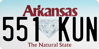 AR license plate 551KUN
