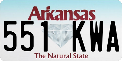 AR license plate 551KWA