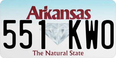 AR license plate 551KWO