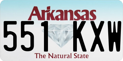 AR license plate 551KXW