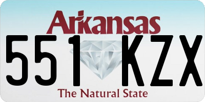 AR license plate 551KZX