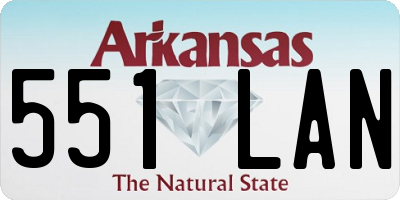AR license plate 551LAN
