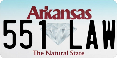 AR license plate 551LAW