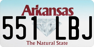 AR license plate 551LBJ