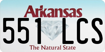 AR license plate 551LCS