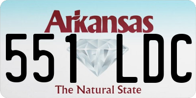 AR license plate 551LDC