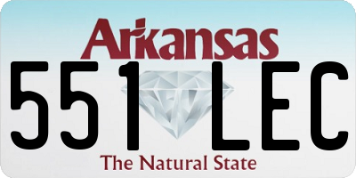AR license plate 551LEC