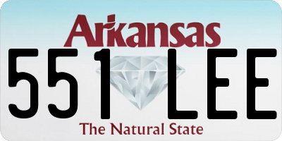 AR license plate 551LEE