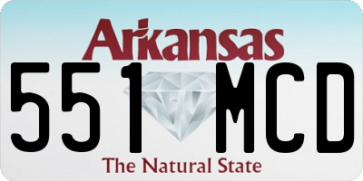 AR license plate 551MCD