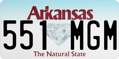 AR license plate 551MGM