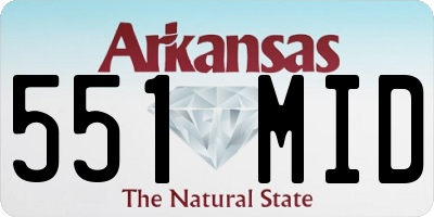AR license plate 551MID