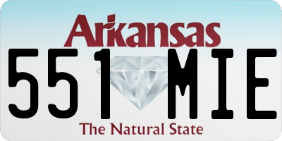 AR license plate 551MIE