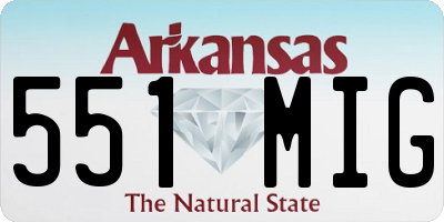 AR license plate 551MIG