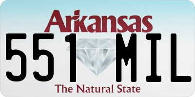 AR license plate 551MIL