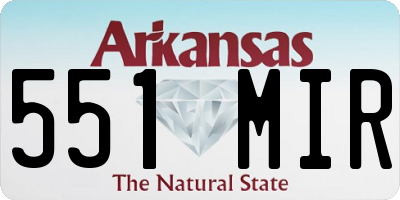 AR license plate 551MIR