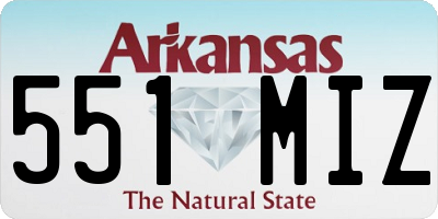AR license plate 551MIZ